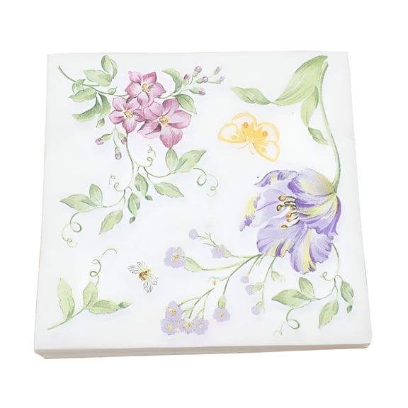 CCOCC Flower Printed Paper Napkins 20 Count Vintage Floral Paper Napkins Romantic Serviettes Napkins for Wedding Bridal Shower Luncheon Dinner and Party