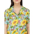 thumbnail image 4 of Stylore Womens Hawaiian Shirt Short Sleeve Blouse Funky Sun Flower Turquoise 3XL, 4 of 7