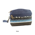thumbnail image 3 of Sonducket Bolsa de maquillaje cómoda y práctica con monedero pequeño de tela de estilo étnico Carteras Azul - Viento Étnico L, 3 of 6
