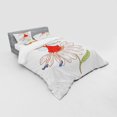 thumbnail image 3 of Retro Duvet Cover Set, Illustration of a Ginger Girl with 2 Side Braided Hair Sitting on a Chamomile, Bedding Set with Shams and Fitted Sheet, 3 Sizes, by Ambesonne, 3 of 3
