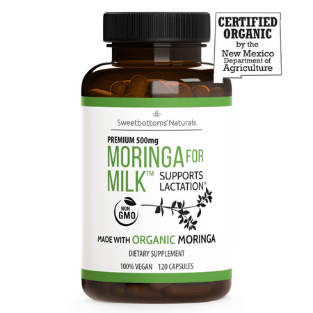 Lactation Supplement Organic Moringa For Milk (Malunggay) Capsules for Nursing Moms - Increase Milk Production Naturally - 100% Natural & Gluten-Free - 120 Vegan Moringa Pills 500 (Best Way To Increase Lactation)