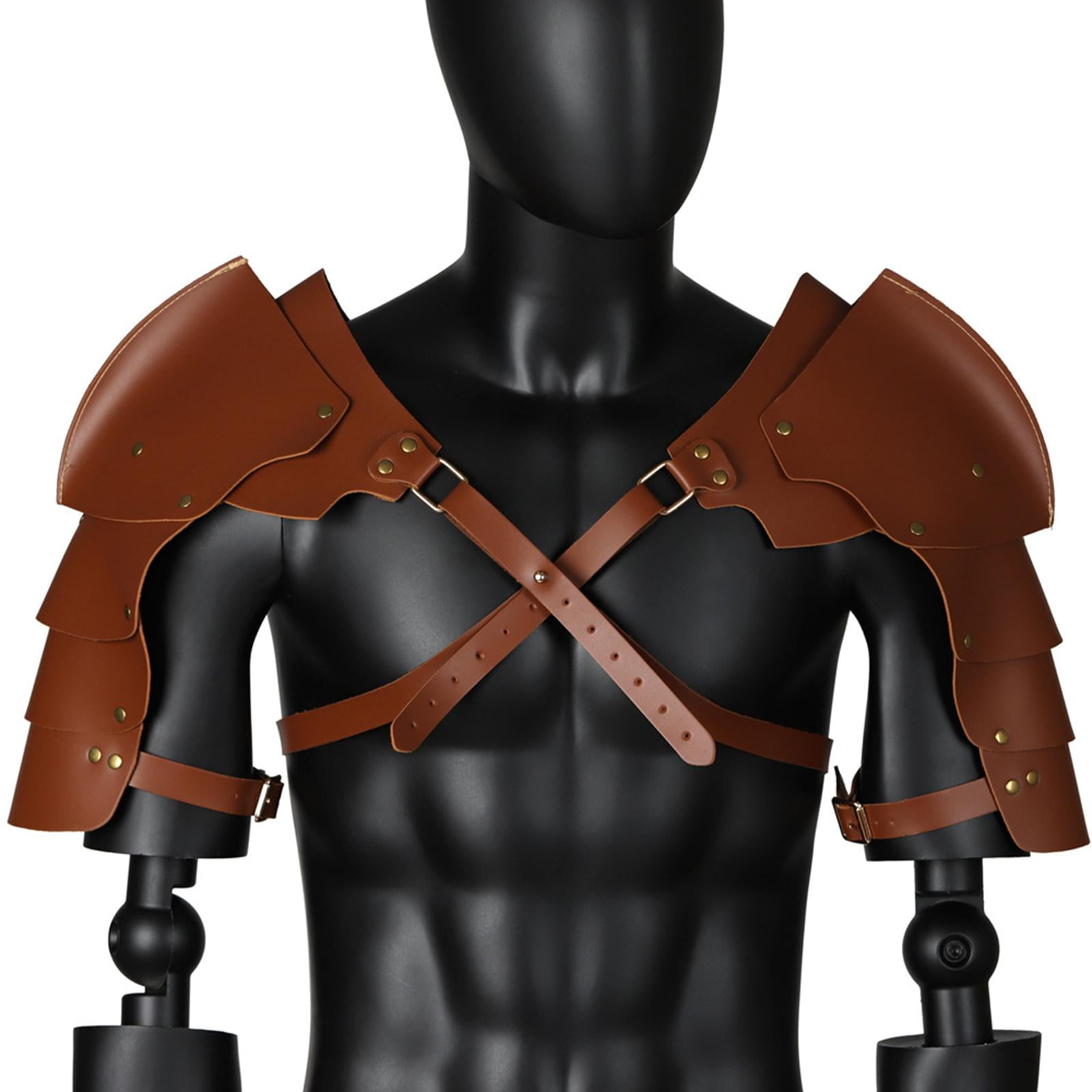 Men Shoulder Pauldron Resizable Medieval Steampunk Knight Chest Harness