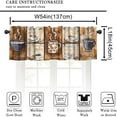 thumbnail image 2 of Brown Coffee Valances Curtain,Vintage Wooden Brown Coffee Themed Drinks Print Window Treatment Valance Short Curtain for Living Room Cafe Office 54x18inch, 2 of 6