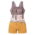 thumbnail image 4 of oqasdz Girls One Piece Swimsuits U Neck Sleeveless Rash Guard Stylish Print Bathing Suit for Kids Youth Swimming Casual Beach Pool, 4 of 5