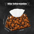 thumbnail image 2 of Tissue Box Cover, fun halloween pumpkins Rectangular Leather Tissue Holder - Tissue Case Facial Paper Organizer for Bathroom, Vanity Countertop, Tabletop, Car, Napkin, 2 of 6