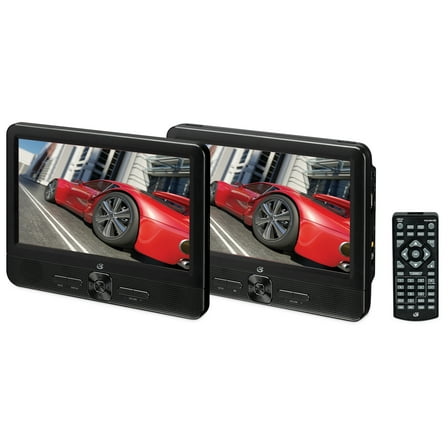 GPX Portable DVD Player with Two 9" Displays, PD9910B, Black
