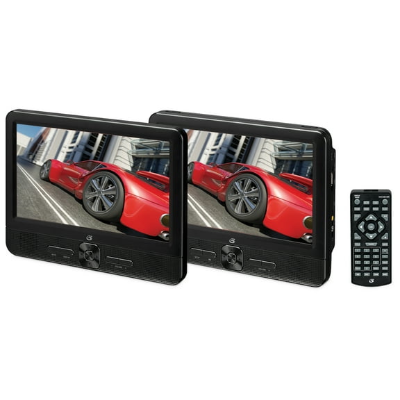 GPX Portable DVD Player with Two 9" Displays, PD9910B, Black