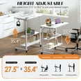 thumbnail image 3 of Soges Bureau d'Ordinateur Réglable en Hauteur de 31,5 Pouces avec Station de Recharge, Table d'Appoint Réglable Bureau Mobile pour Portable avec 2 Étagères de Rangement, Bureau Réglable sur Roulettes pour Bureau à Domicile, Sofa, Lit, Blanc, 3 of 9