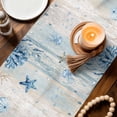 thumbnail image 3 of Blue Coastal Octopus Table Runner 90 Inches, Summer Vintage Ocean Sea Coral Shells Bed Runner Dresser Scarves Tabletop for Indoor Outdoor Parties/Ceremony/Banquet, 13" x 90", 3 of 9