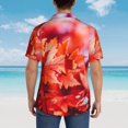 thumbnail image 6 of Daiia Autumn Maple Leaves Hawaiian Shirt for Men Gentle Cotton Regular Short Sleeve Casual-Large, 6 of 9