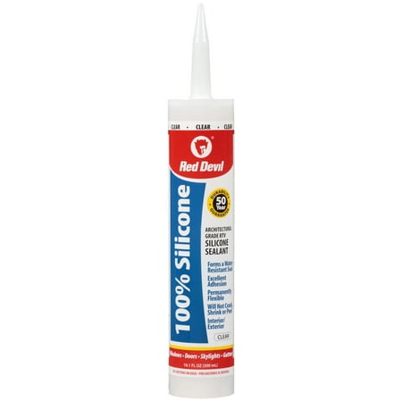 - Red Devil 100 Percent Silicone, Clear 10.1oz.