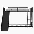 thumbnail image 4 of Harper & Bright Designs Metal Bunk Bed with Slide, Twin Over Twin Bunk Bed Metal Frame with Stairs, Safety Guard Rails for Adults, Easy to Assemble, No Box Spring Required, Black, 4 of 9