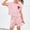 Pink, variant on Cethrio Girls Casual Outfit Sets, Stripe Short Sleeve 2 Piece T-shirts and Shorts Sets Pink Size 10