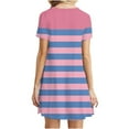 thumbnail image 5 of yillto Women Summer Tshirt Dress Casual Striped Short Sleeve Crew Neck Knee Length Loose Comfy Dresses, 5 of 6