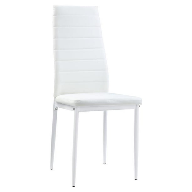 Pemberly Row Modern Metal Dining Room Chairs in White (Set of 2