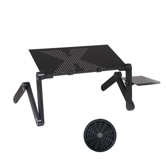 Support pour Ordinateur Portable Réglable 15 kg, Support de Cahier en Métal, Support d'Ordinateur Pliable à 360°, Rose Rouge, Ventilateur de Refroidissement
