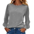 thumbnail image 2 of mgoYE Women Dressy Shirt Sheer Mesh Long Sleeve Glitter Tunic Tops Crewneck Casual Bling Blouse for Party Travel(Light Gray,5XL), 2 of 9
