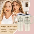 thumbnail image 2 of Sister Birthday Gifts - My Sister is Awesome Tumbler with Handle - 40oz Stainless Steel Travel Mug Insulated Coffee Cup, Sisters Gifts for Women Birthday, Mothers Day, Christmas, 2 of 6
