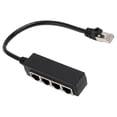 thumbnail image 2 of Ethernet Splitter Adapter Cable, Black RJ45 Ethernet Splitter Cable Simple  8 Pins PCB Board  for Laptop, 2 of 7