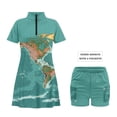 thumbnail image 6 of Uorisanigo World Map Couple Matching Outfit Mens Golf Shirts Size S Quick Dry Short Sleeve Shirts for Work Athletic and Womens Golf Dress with Shorts Zip Front Workout Tennis Dress, 6 of 8