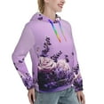 thumbnail image 6 of Haiem Lavender Roses Arrangement for Women's Fashion Hoodies & Sweatshirts with Kangaroo Pocket,Hooded Sweatshirt with Eye-catching Drawstrings-X-Large, 6 of 7