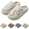 thumbnail image 2 of Fuzzy Slippers For Women Couples Men On Furry Flat Home Winter Round Toe Keep Warm Prints Slippers Shoes Warm Cozy Winter House Slippers Bedroom Indoor House Shoes, 2 of 4