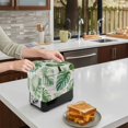 thumbnail image 6 of Summer Tropical Toaster Cover 2 Slice, Farmhouse Botanical Leaves Wooden Dustproof Bakeware Oven Protector with Top Hook, Waterproof Small Kitchen Appliance Toasters Dust Cover, 12"x7.5"x8", 6 of 7