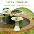 thumbnail image 5 of Youmumeub Handmade Pottery Bird Bath 18" Tall, Weather Resistant Green Glazed Garden Statue, Modern Ceramic Water Bowl for Birds & Backyard Decor, Artisan Crafted, 5 of 17