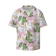 thumbnail image 3 of Goofa Lilies Flowers Printed Men's Casual Short-sleeved Shirt,Lightweight Breathable Button-down,Summer Casual men's top,Versatile Fashion shirt-XX-Large, 3 of 7