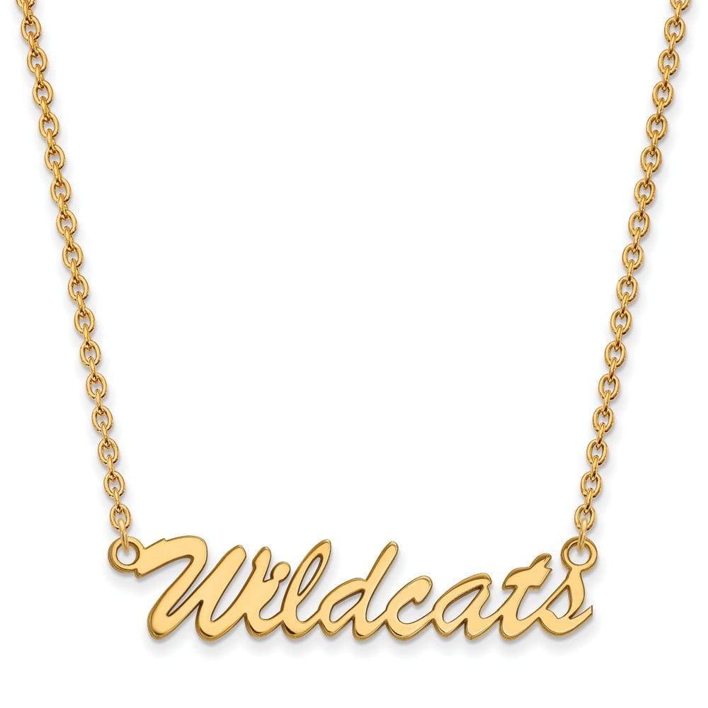 925 Sterling Silver Yellow Gold-Plated Official U of Kentucky Large Enamel Pendant Necklace Charm Chain Width = 23mm