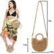 thumbnail image 4 of Bolso de paja para mujer, Mini bolso de mano de mimbre para playa de verano, bolso cruzado con asa superior, bolso hecho a mano, bolso de mano JM, 4 of 5