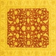 thumbnail image 1 of Ahgly Company Indoor Square Oriental Yellow Traditional Area Rugs, 4' Square, 1 of 4