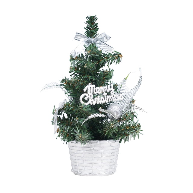 Mini Christmas Tree 30 cm PVC Potted Tabletop Decoration For Indoor Desktop Display