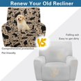 thumbnail image 5 of Renewold Black Cat Paw Leopard Print Stretch Recliner Chair Cover Washable Couch Cover Recliner 4 Pieces Polyester Spandex Reclining Slipcover Furniture Protector for Reclining Sofa, 5 of 8