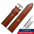 thumbnail image 3 of Correa de reloj de cuero genuino para Breitling Heuer Tudor Seiko Omega para hombres y mujeres, 20 mm, 22 mm, 24 mm, pulsera de reloj marrón y azul, 3 of 5