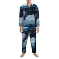 thumbnail image 3 of Naloa Blue Thunder Storm Dragon Men’s Pajamas Set - Long Sleeve Button Down Sleep Shirt and Pajama Bottoms Sleepwear Set-XX-Large, 3 of 7