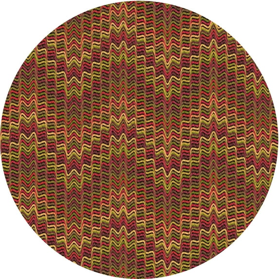 Ahgly Company Machine Washable Indoor Square Transitional Saffron Red Area Rugs, 3' Square