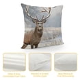 thumbnail image 4 of Orinice Deer Snow Trees Graphic Decorative Cushion Throw Pillow Cover for Home Couch Living Room Sofa, Winter Soft and Durable 1PC 20x20in, 4 of 5
