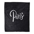 thumbnail image 1 of NUDECOR Throw Blanket Warm Cozy Print Flannel Conceptual Paris Message in Simple White Text on Dotted Abstract Comfortable Soft for Bed Sofa and Couch 50x60 Inches, 1 of 1
