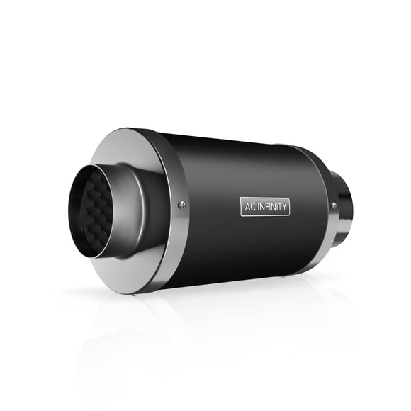 AC Infinity Ventilateur Silencieux à Conduit en Ligne, Silencieux de Réduction de Bruit 4” pour Soufflante pour Tente de Culture Hydroponique Intérieure