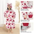 thumbnail image 4 of Pink Cupcake Hearts ﻿Wearable Blankets Hoodie Oversize Sherpa Wearable Soft Blanket Warm Cozy 3-14 Age, 4 of 7