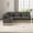Khaki Black, variant on Oversized Modular Sectional Corner Couches with Tassel, 7 Seater Sofa Big Comfy Leopard Chenille V Shaped Couches with 2 Throw Pillows and 6 Lumbar Pillows, Movable Ottoman, Brown black
