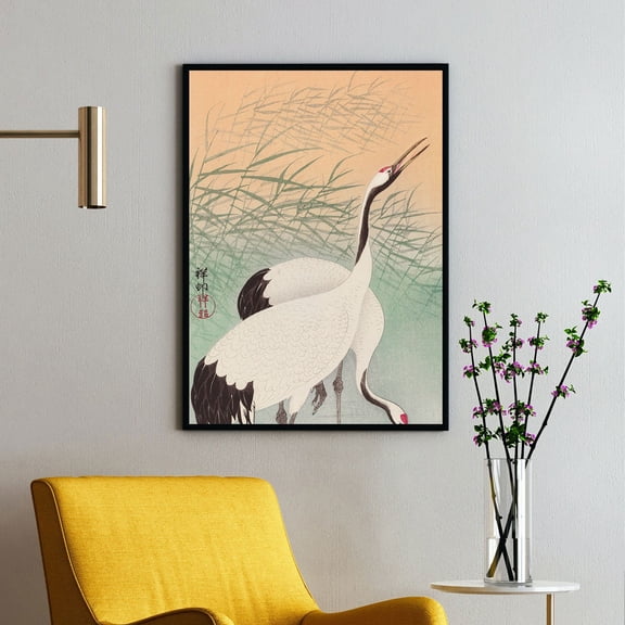 Two Cranes - 1925-1936 | Ohara Koson | Premium Fine Art Print | 20th Century Japanese | Woodblock | Botanical | Plant Art | Nature Art