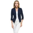 thumbnail image 1 of Auliné Collection Womens Casual Lightweight 3/4 Sleeve Fitted Open Blazer, 1 of 3