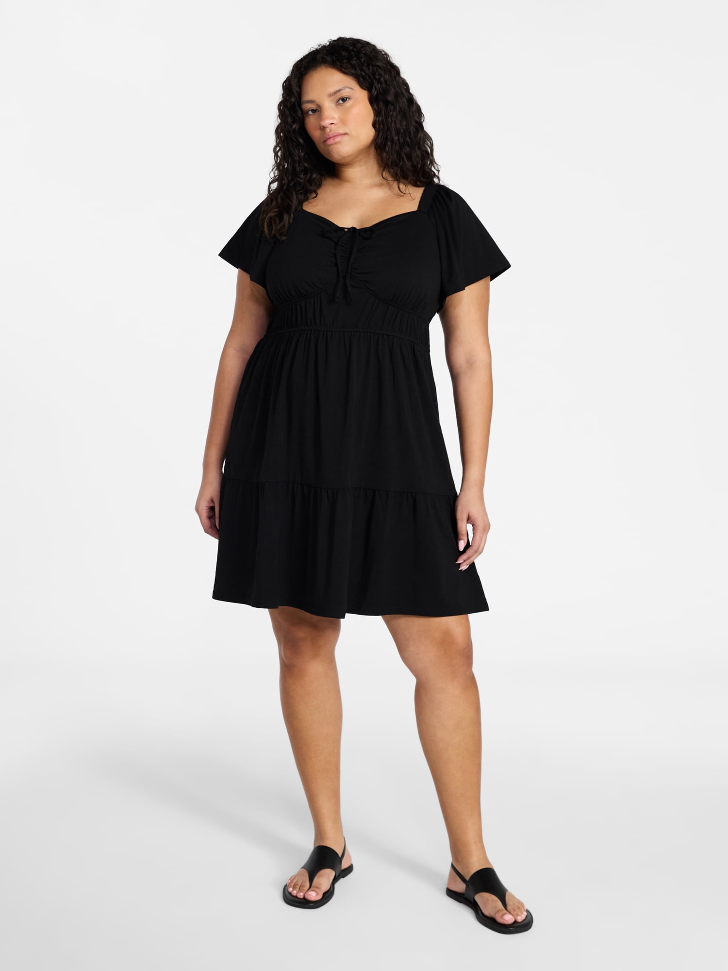 Terra & Sky Women's Plus Tiered Mini Dress, Sizes 0X-5X