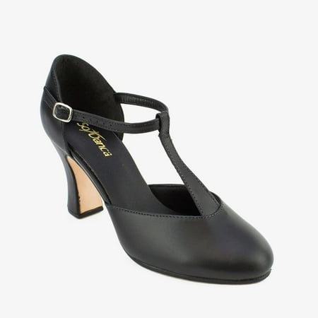 

Dance Shoes Character Jazz 3 Heel T-Strap So Danca CH98 Black 6.5M Adult