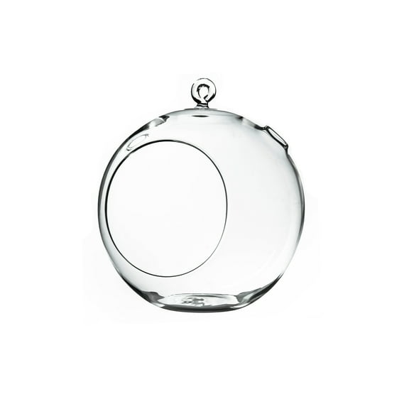 WGV Clear Hanging Glass Terrarium / Candle Holder - 8" Wide x 9" Height, Good quality Terrarium - 1 Pc