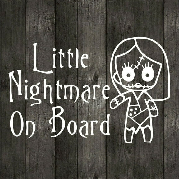 Little Nightmare On Board Sally Skellington NBC Nightmare Before Christmas Professional Sticker for Truck, Car, Tumbler, Cup, Laptop, Decor, Locker, Table, Window