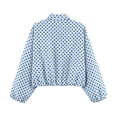 thumbnail image 4 of Women's Polka Dot Cropped Jacket Lightweight Zip Up Lapel Casual, 4 of 6