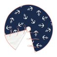 thumbnail image 2 of Daiia Nautical Themed Simple Anchors Drawing Merry Christmas Tree Skirt , Xmas Large Lace-up Tree Skirt, Santa Snowflakes Rustic Home Decorations New Year Party Farmhouse Decor-48", 2 of 7